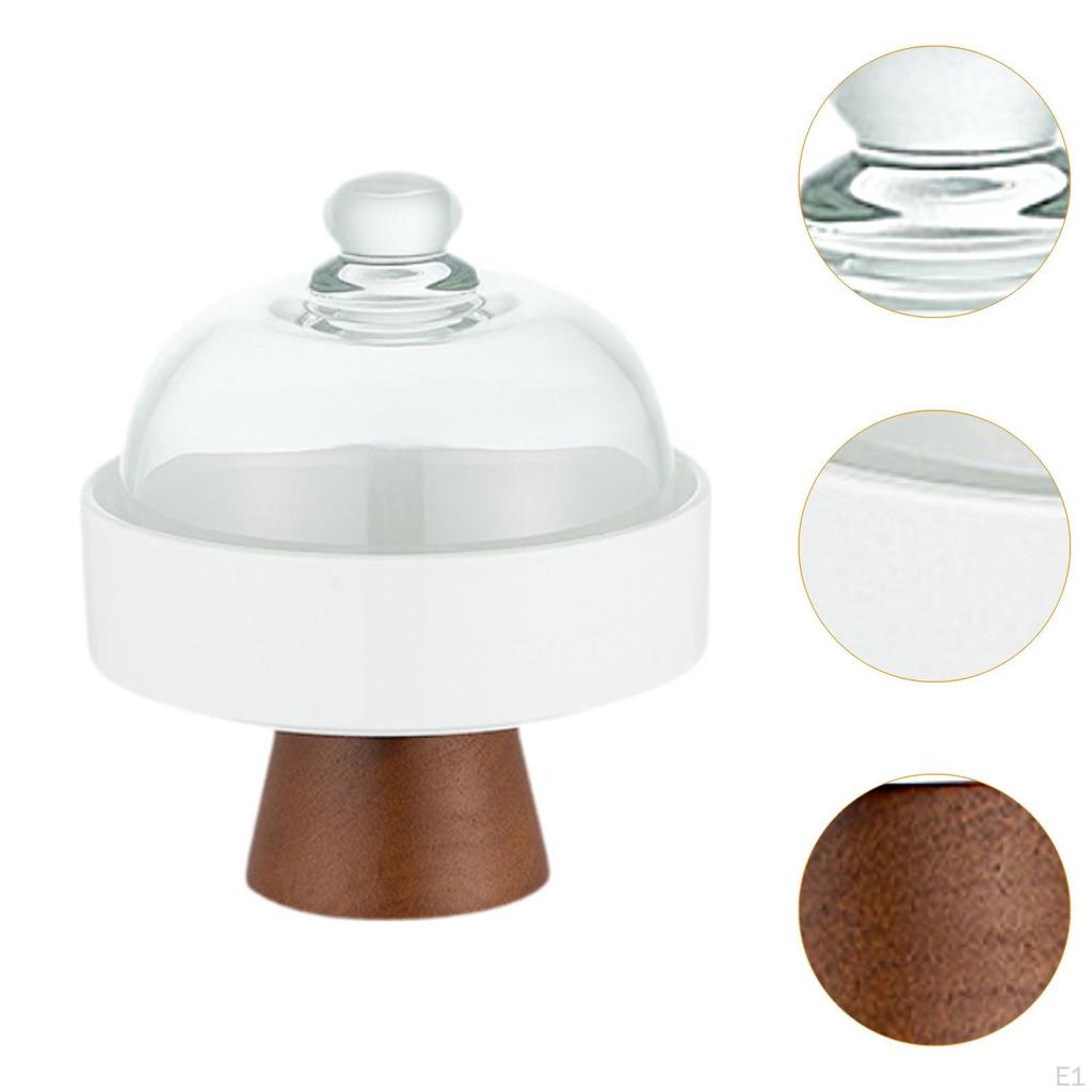 Elegant Wooden Cake Stand with Glass Cover for Desserts And Pastries