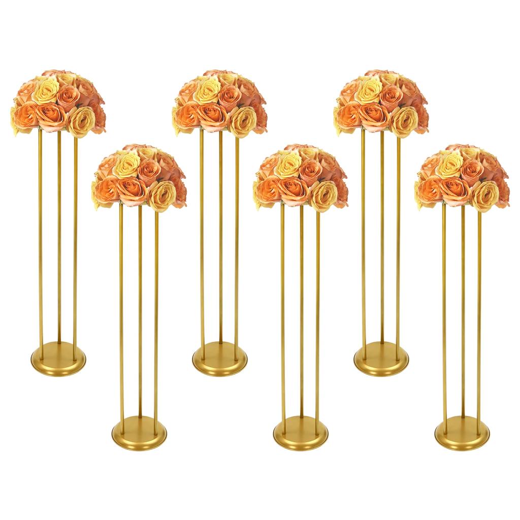 Gold 6-Piece Flower Stand Set – Durable Carbon Steel with High Load Capacity for Weddings & Home Decor