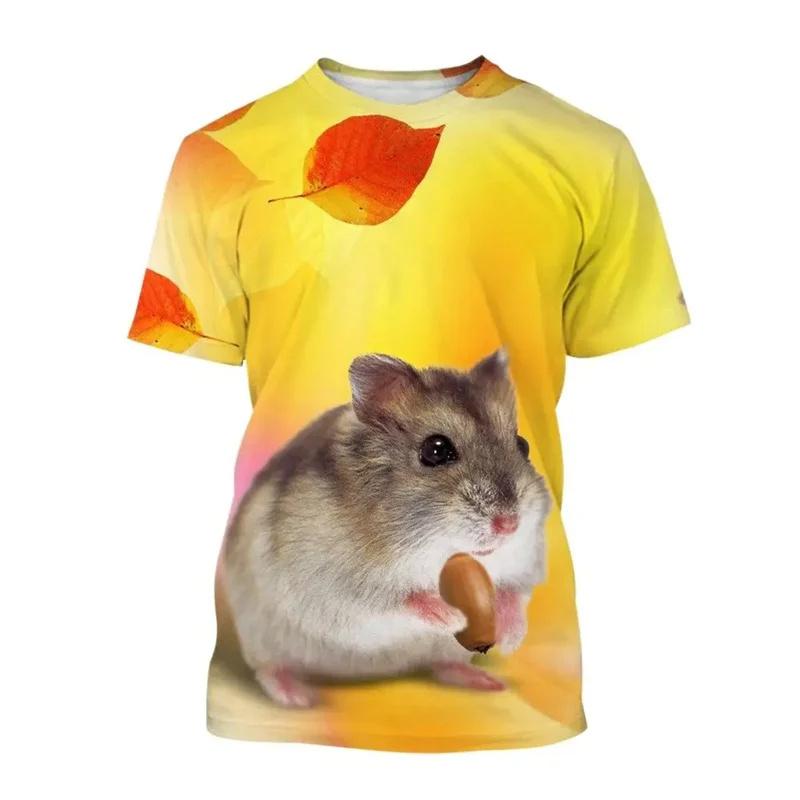 New Summer Cute Guinea Pig T-Shirt For Funny Animal 3D Printed Tees Fashion Short Sleeves Clothes Harajuku T Shirts Tops