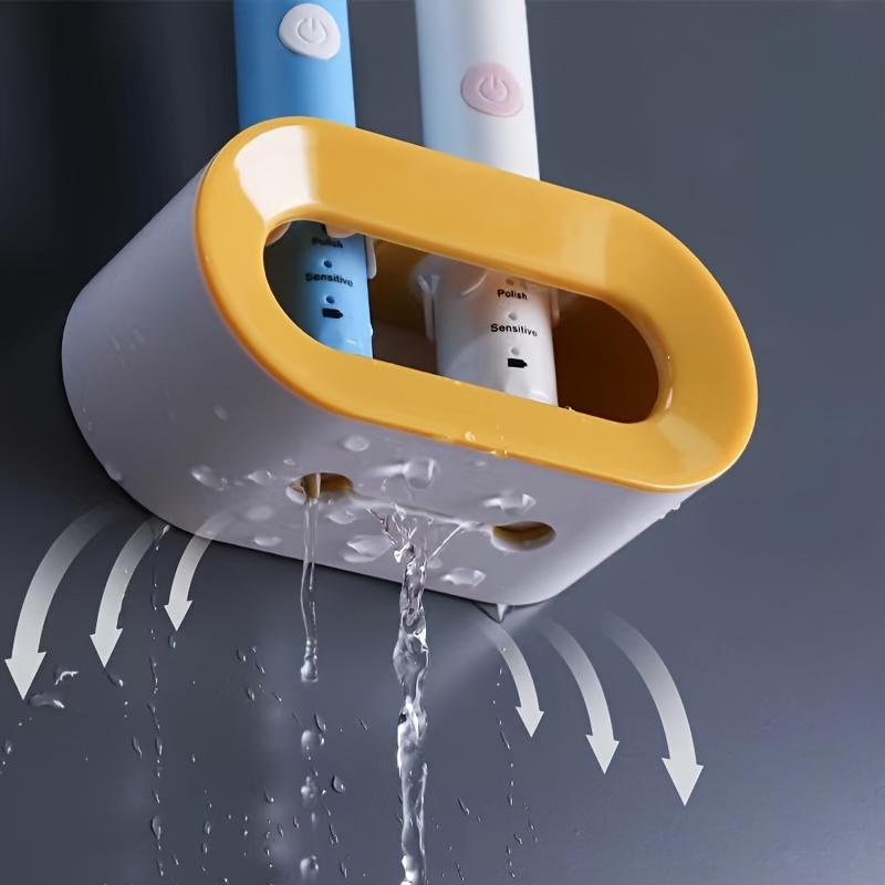 Porta spazzolino elettrico doppio foro supporto autoadesivo supporto da parete salvaspazio accessori per il bagno