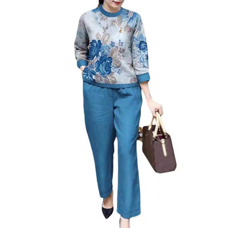 Southeast Asia Spring/Summer 2023 Women's Two-Piece Set: Loose, Fashionable, Large Size with Positioning Print