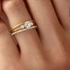 Wish Round New Gold Zircon Ring Temperament High-end Simple Three-piece Ring