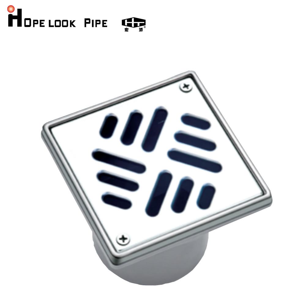 Modern Stainless Steel Panel PP Material Square Floor Drain Anti-Odor 100MM*100MM for Bathroom Balcony