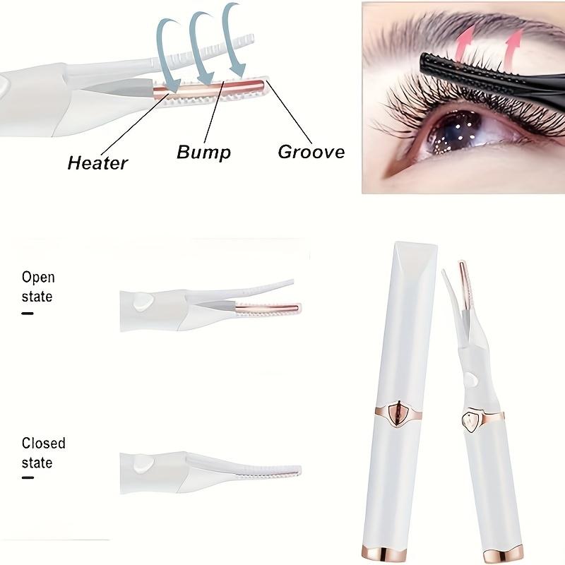 Heated Eyelash Curler USB Rechargeable Electric Eyelash Curler24H Long-Lasting Natural Eyelashes 3 Heating Modes