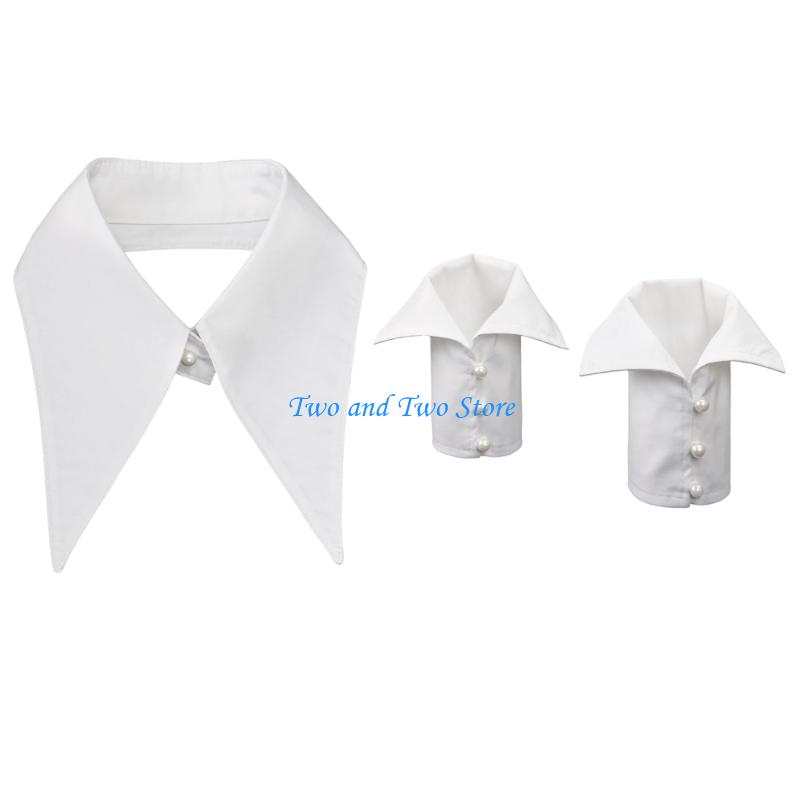HX6F Cotton Detachable Collar Soft and Comfortable Removable Half Shirt Blouse