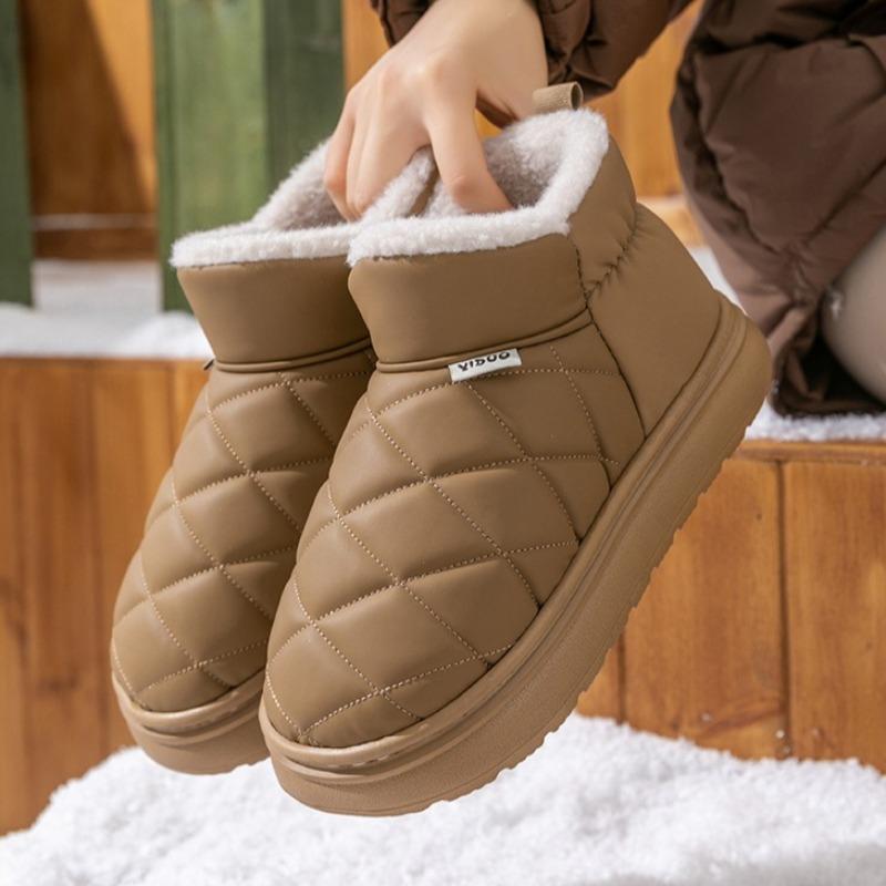 Women's Waterproof Snow Boots Anti-slip and Warm Shoes Stylish and Thick Soles Cotton Slippers for Winter