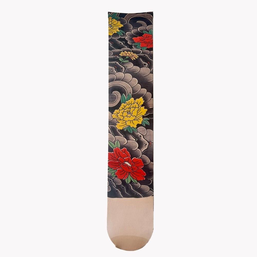 Breathable Full Leg Tattoo Socks Elastic Sun-proof Socks Dragon Fake Tattoo Socking  Riding Style 5