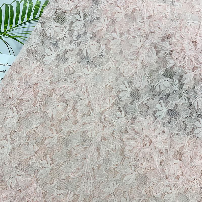 Stylish Textured Floral Lace Fabric for Wedding Dresses, Evening Gowns, and Children's Clothing