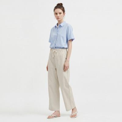 [Shop  ] Women S waiStbanding 2 Size 4 Color Wide Straight pantS Yf Wpt 21238 Beige