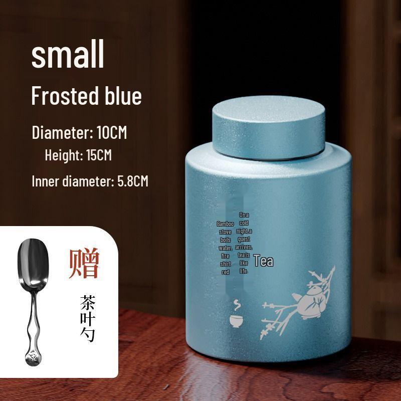 High-End Stainless Steel Tea Storage Container - Airtight Seal Iron Box, One Jin Capacity