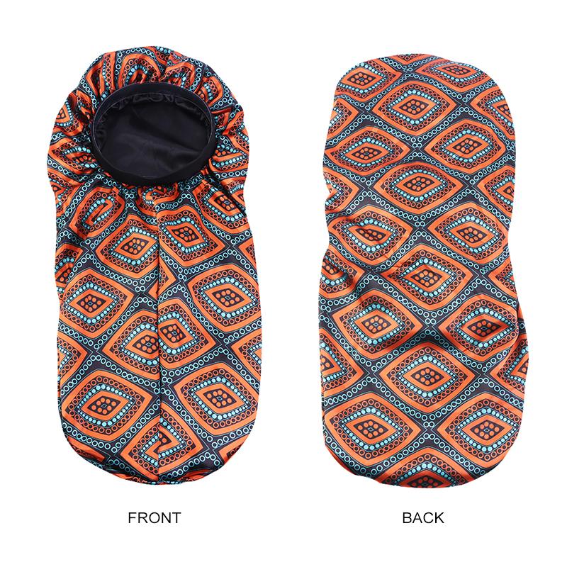 Fashion Women Long Bonnet Turban Satin Bonnet Night Sleep Bathing Cap Hair Care Hat Ladies African Pattern Print Headwrap
