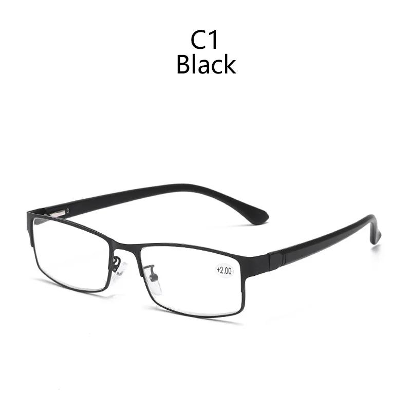 New Trend TR90 Reading Glasses Men Business Prescription Glasses High Quality Metal Frame Diopters Office Men Presbyopic Glasses +100