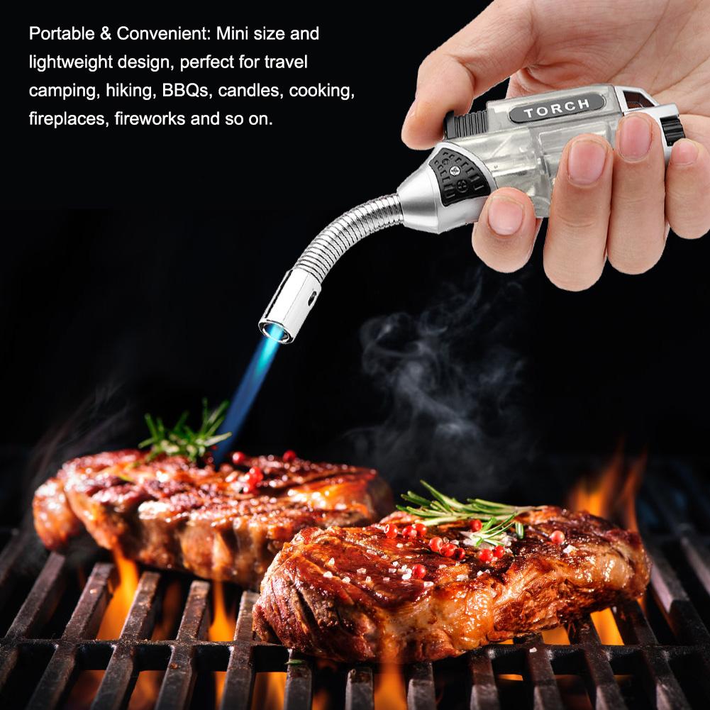 Electric Windproof Gas Lighter BBQ Stove Cooker Igniter (Transparent)