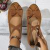 Fashion Ladies Suede Bow Anti-slip Casual Shoes 2025 Summer Fashion Cross Tie Wedge Loafers Zapatos De Mujer Sneakers Women Size36 43