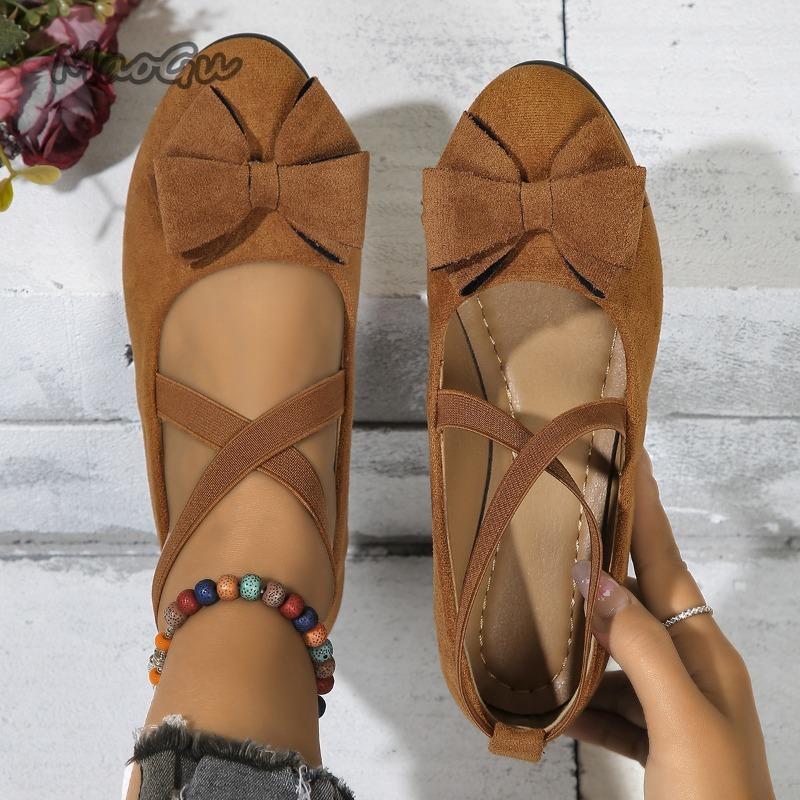 Fashion Ladies Suede Bow Anti-slip Casual Shoes 2025 Summer Fashion Cross Tie Wedge Loafers Zapatos De Mujer Sneakers Women Size36 43