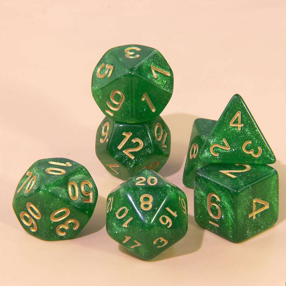 42pcs Polyhedral Digital Dice with Tube for Role Playing Games Glitter Board Game Dice