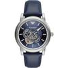 Luigi Transparent Blue Leather Men's Automatic Skeleton AR60011 Watch