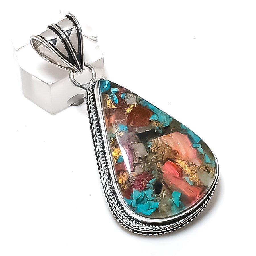 

Драгоценный камень Спини Ойстер Ручная работа Серебро 925 пробы Ювелирная подвеска 2,17 r6R47