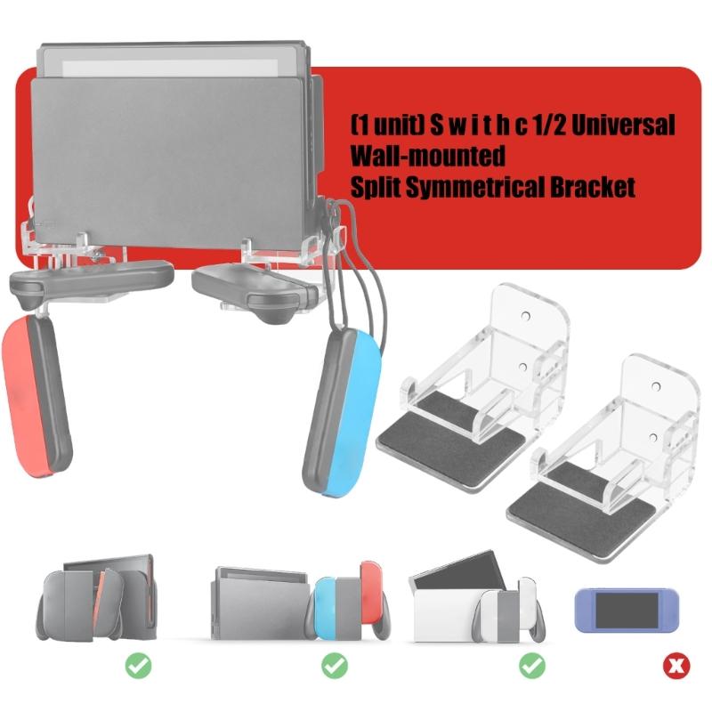 2pcs Wall Mount Holder for NS2 Console Clear Acrylic Stand with Controller Storage Rack Bracket Gaming Accessory
