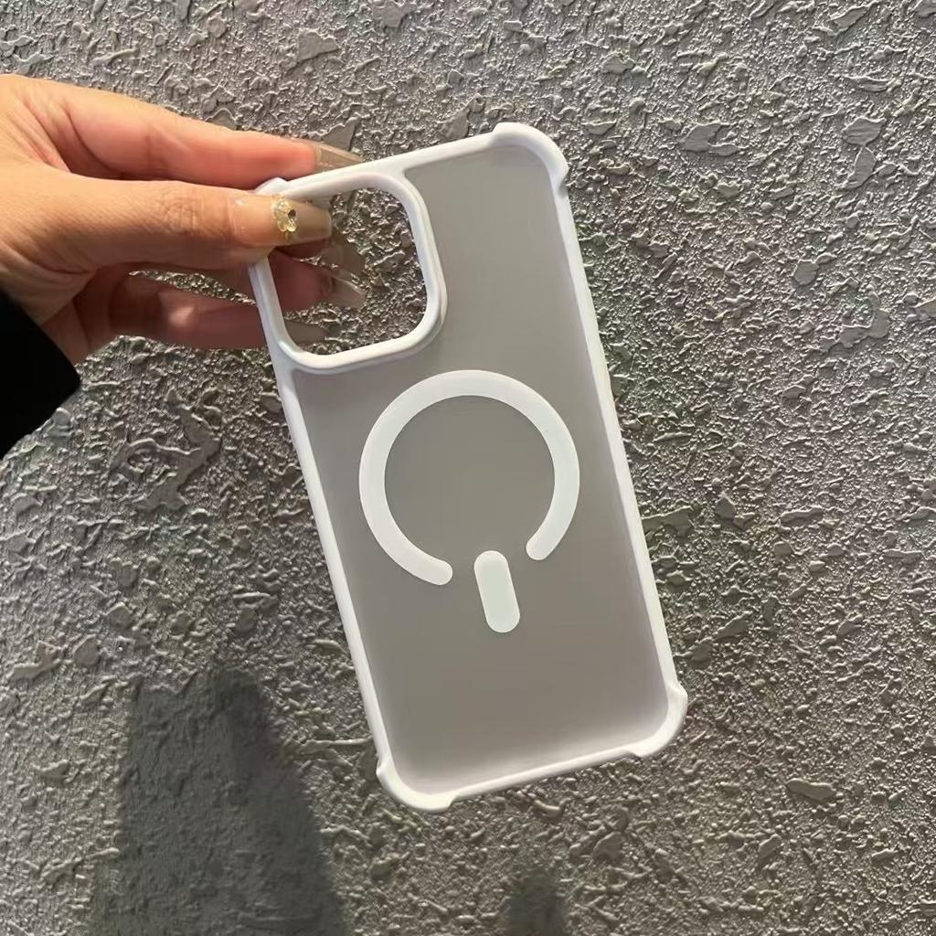 For Apple 16E Phone Case Frosted for IPhone 15 Promax Magnetic Charging Four Corner Airbag Anti Drop