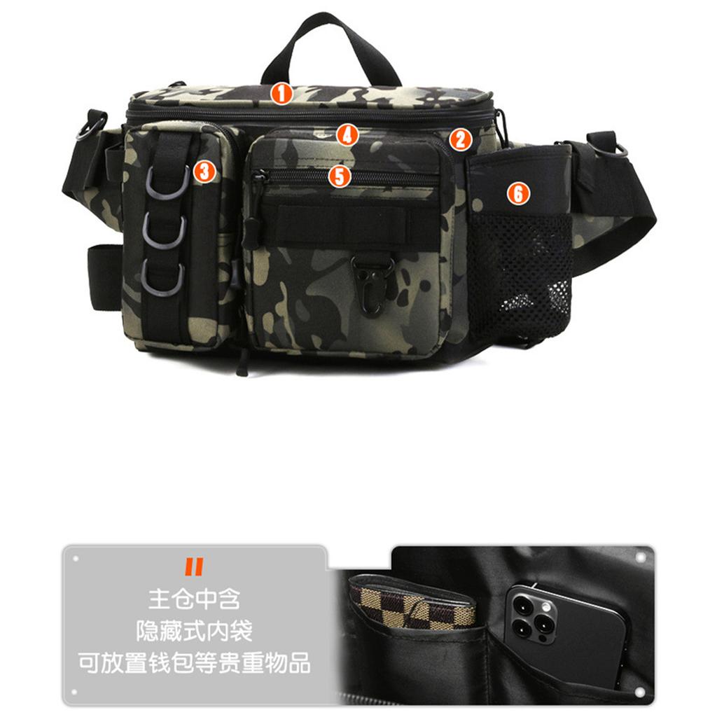 Fishing Tackle Waist Pack With Adjustable Waist Strap, Portable Multi-function Fanny Fishing Storage Pack, For Outdoor Freshwater Fly Fishing Bag