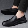 Fashion Spring Autumn Men's Leather Casual Shoes Soft Leisure Flats Daily Slip-on Loafers Outdoor Non-slip Flat Men Driving Shoes Men
