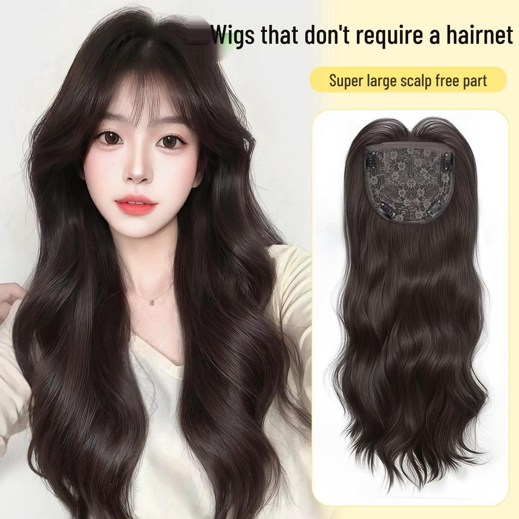 Women's Full Wig with Large Wavy Curls - Natural, Fluffy, No Hairnet Needed, Perfect for Everyday Wear, Boosts Hair Volume