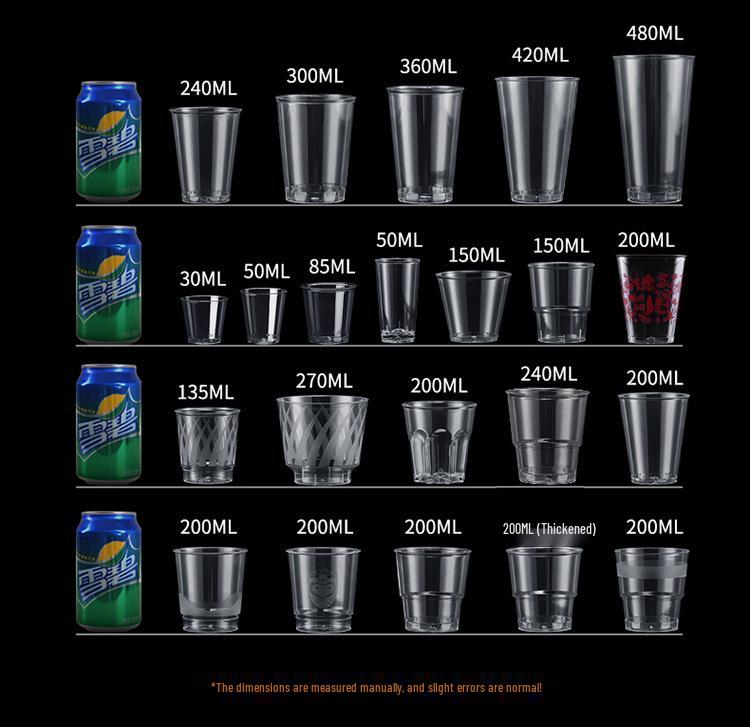 240ml Transparent Hard Plastic Aviation Cup with Customizable Logo