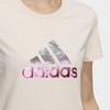 Adidas Foil Print Casual Sports Round Neck Short Sleeve T-Shirt Women Tops Pink GP0684