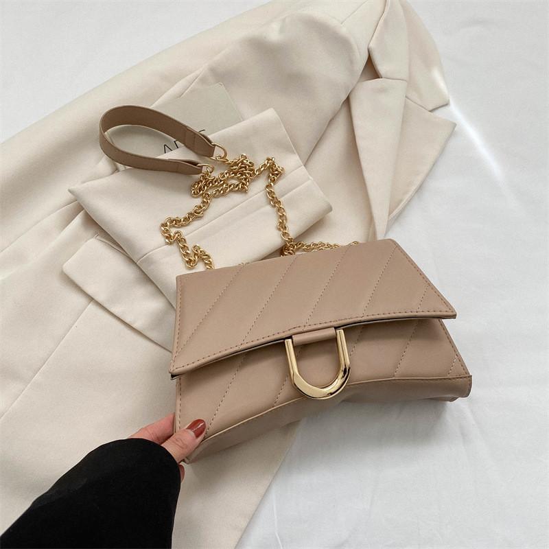 Chic Black Pu Chain Square Bag Womens Casual Crossbody Bag For Trendy Fall Fashion хаки