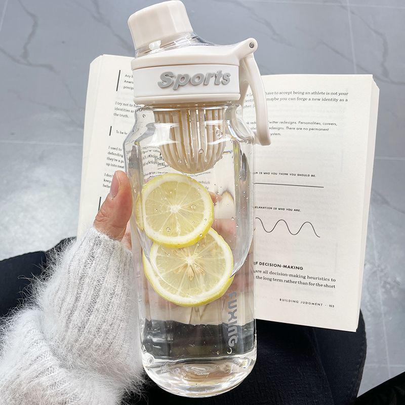 Bottiglia d'acqua sportiva di grande capacità - Bicchiere di plastica per uomini, donne e studenti - Ideale per l'estate, il fitness e le attività all'aperto, borraccia portatile e resistente