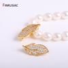 11 Types 18K Gold Plated Shiny Zircon Pearl Clasps Hooks For DIY Beaded Pearl Jewelry Making Connectors Fittings Wholesale