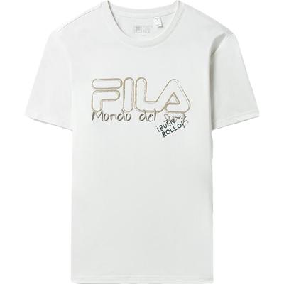 Cartoon Logo Round Neck Short Sleeve T-Shirt Men Tops Cloud-Mushroom-White F11M329113FWT