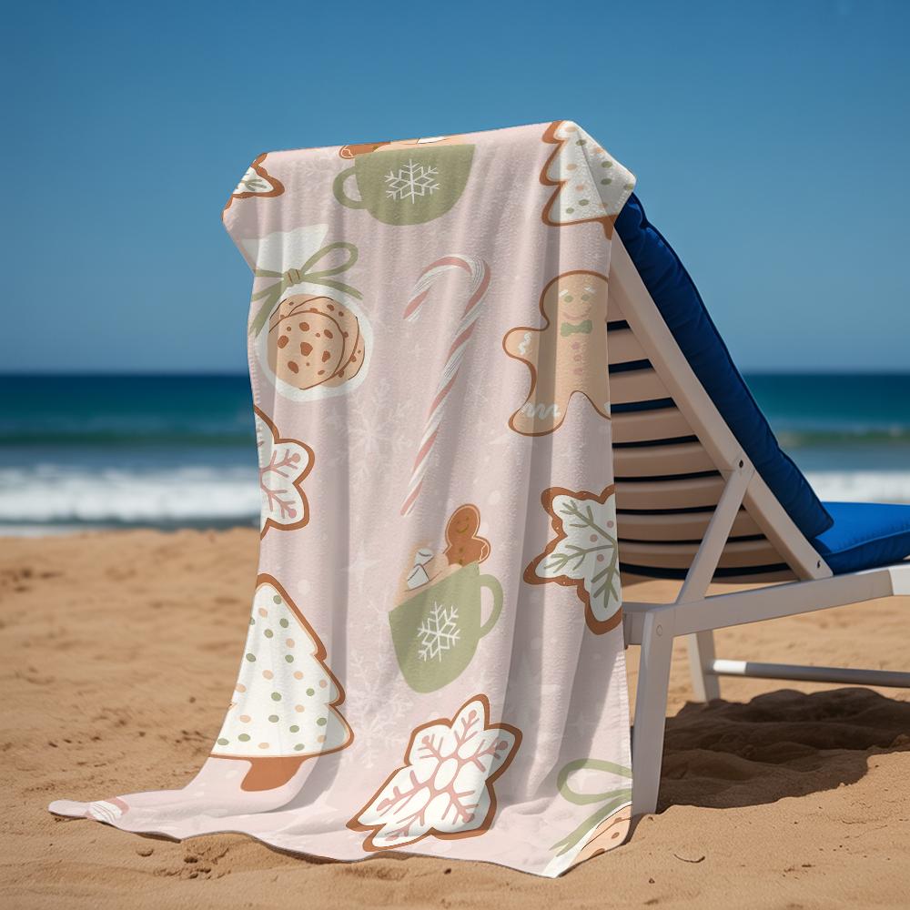 Soft Blush Gingham Microfiber Quick Dry Beach Towel Cute Cartoon Anime Absorbent Soft Bath Towel for Travel Adult Kids