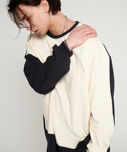 Tener Two Color Overfit Round Boxy T-Shirt Ivory Ivory/F