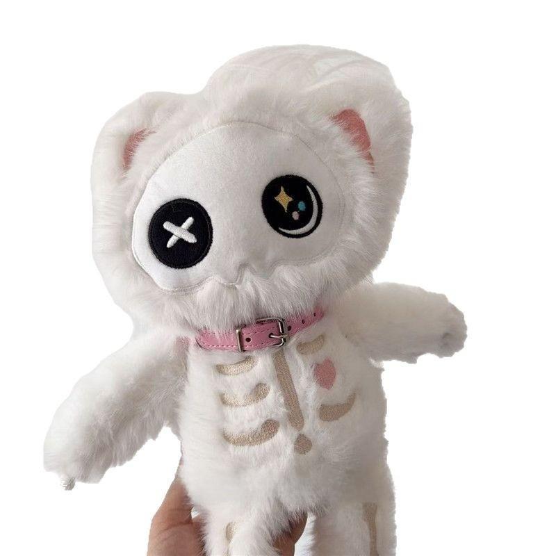 Skeleton Cat Cyberpunk Led Face Plush Animal Stylable Fur Design Home Creative