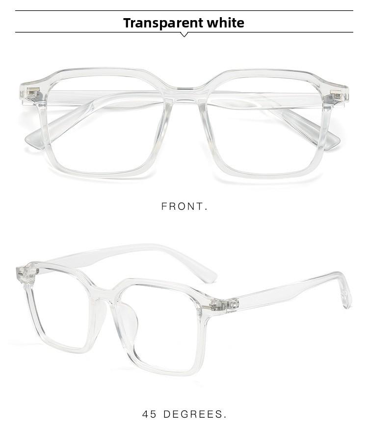 52mm New TR90 Square Glasses Frame Men and Women Flat Mirror  Myopia Glasses Anti-Blue Light Reading Glasses Anti blue light 0 прозрачный белый