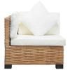Corner Sofa with Cushions Natural Rattan