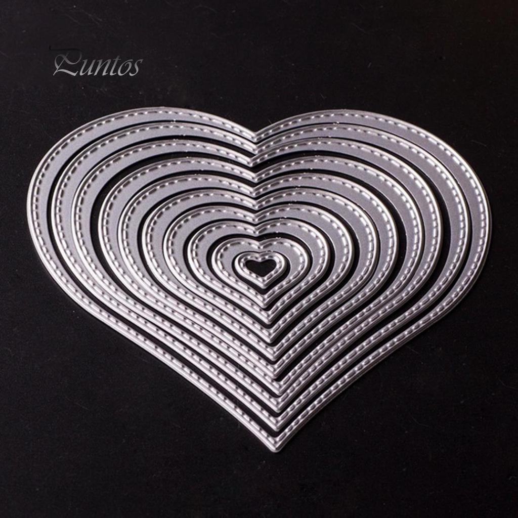 12Pcs Heart DIY Cutting Dies Stencil Scrapbooking Album Card Embossing Craft Kit