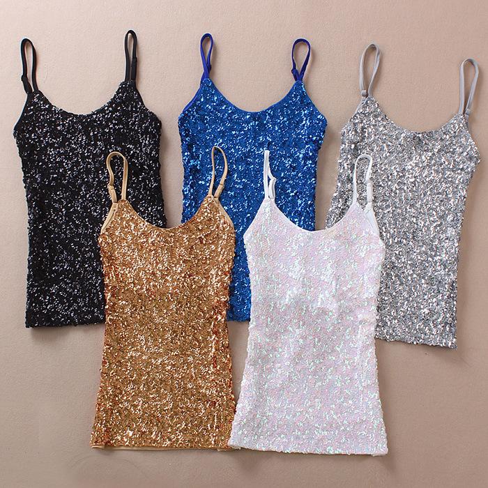 New Slimming Sequin Tank Top Camisole - Women's Versatile Base Layer Vest