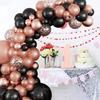 Black Rose Gold Balloon Arch Party Balloon Wreath Kit Birthday Wedding Scene Decoration