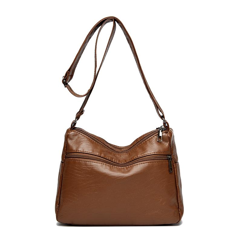 Large Capacity Shoulder Bag Women's Crossbody Bag Multi-Layer PU Middle-Aged Mother Bag