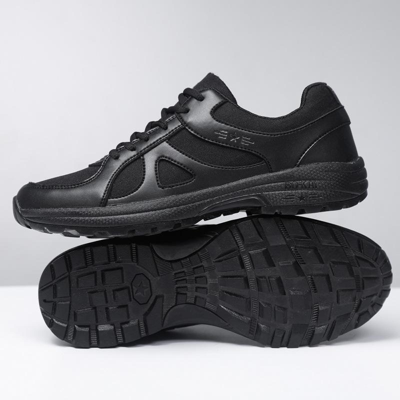 New training shoes summer physical training shoes black rubber shoes ultra-light running shoes soft-soled black shoes