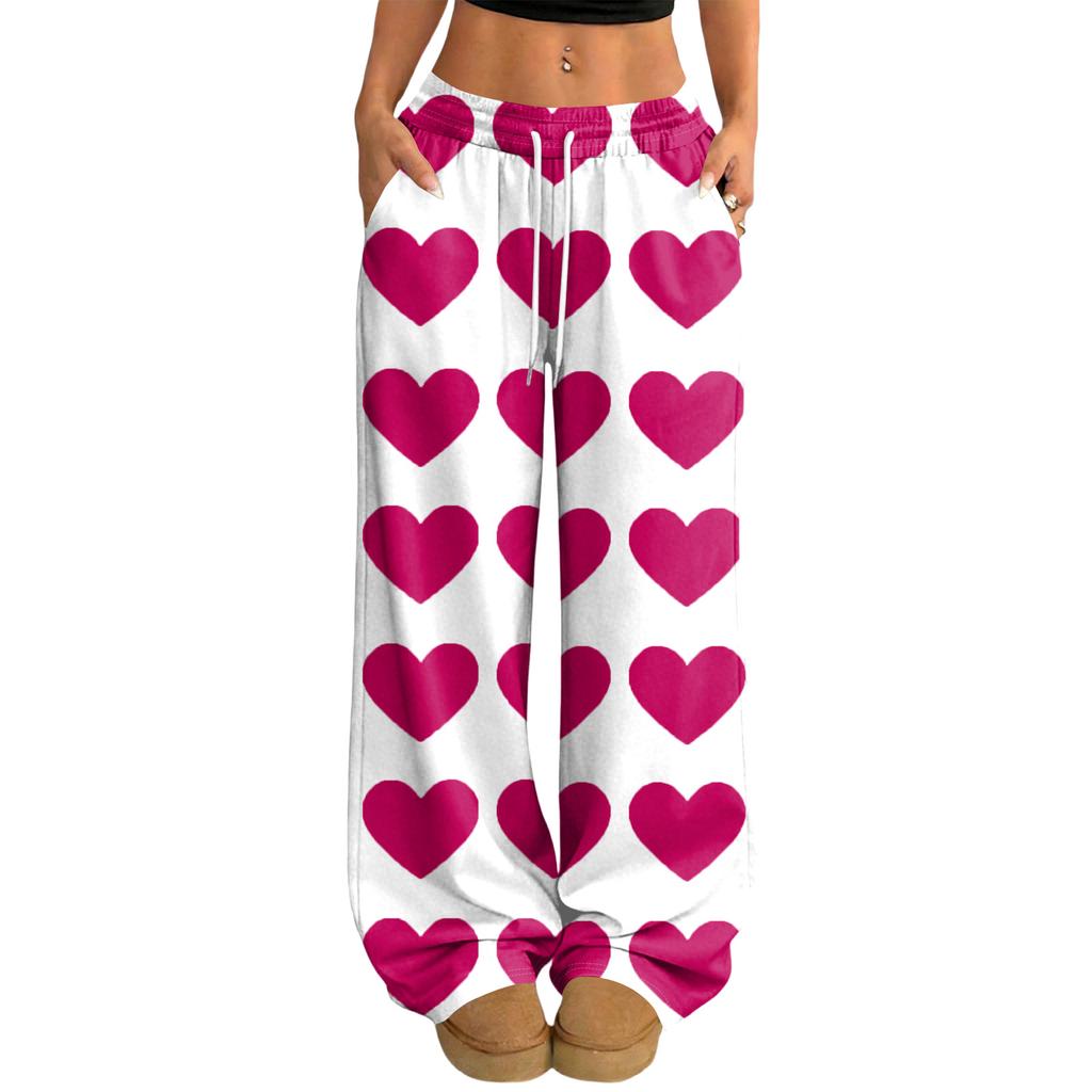 Women's Casual And Fashionable  Elastic Waist Loose Wide Leg Pants