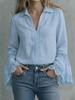 Damen Baumwoll-Leinen-Pullover mit Spitzenbesatz - Elegantes einfarbiges Design