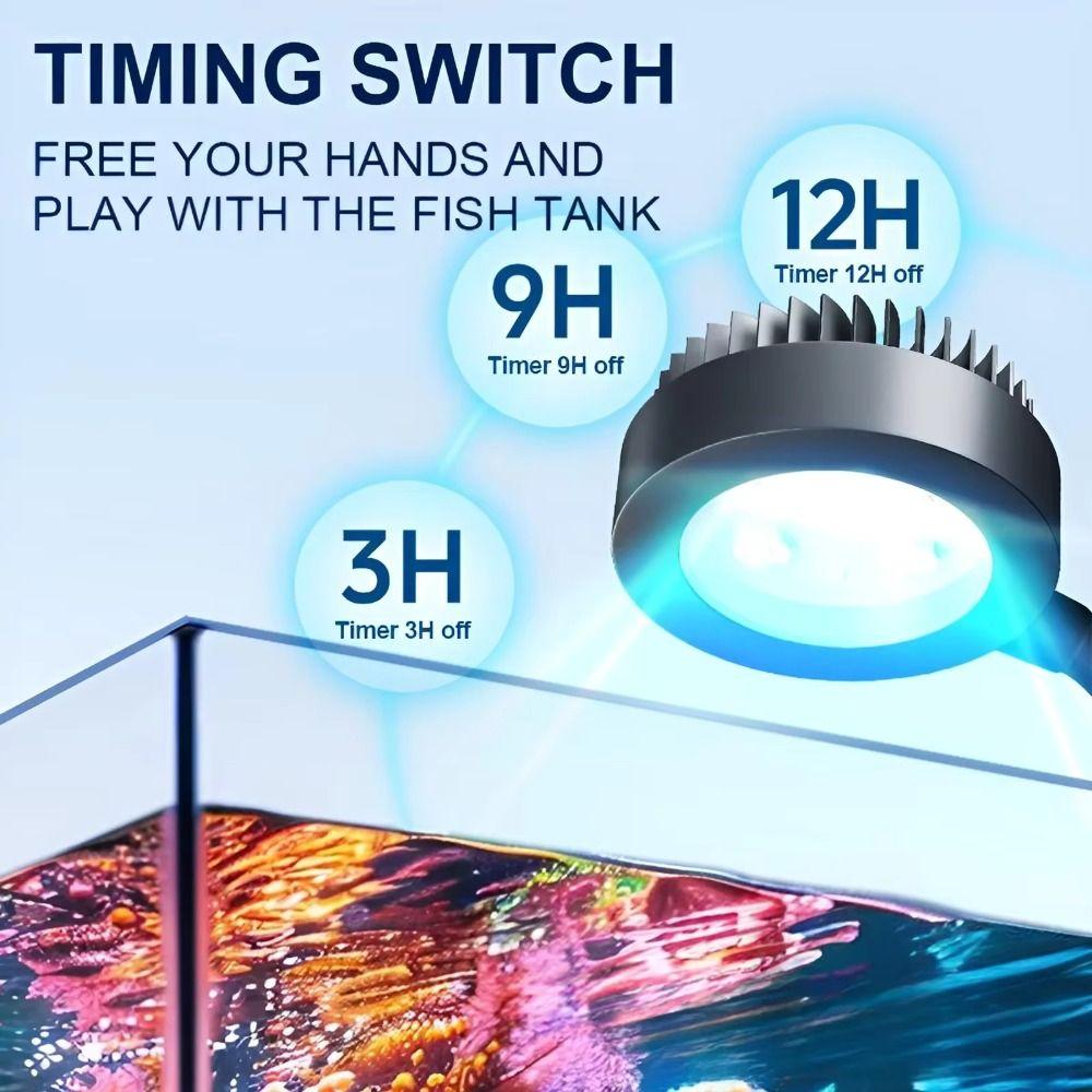 3 Color Modes Fish Tank Clip Lamp Adjustable Focus Spotlight  South American Fish Tank