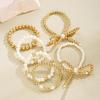 IF ME Fashion Bowknot Beaded Bracelets Set for Women Simple Elegant Gold Color Bracelets Set Summer Beach Party Ideal Jewelry