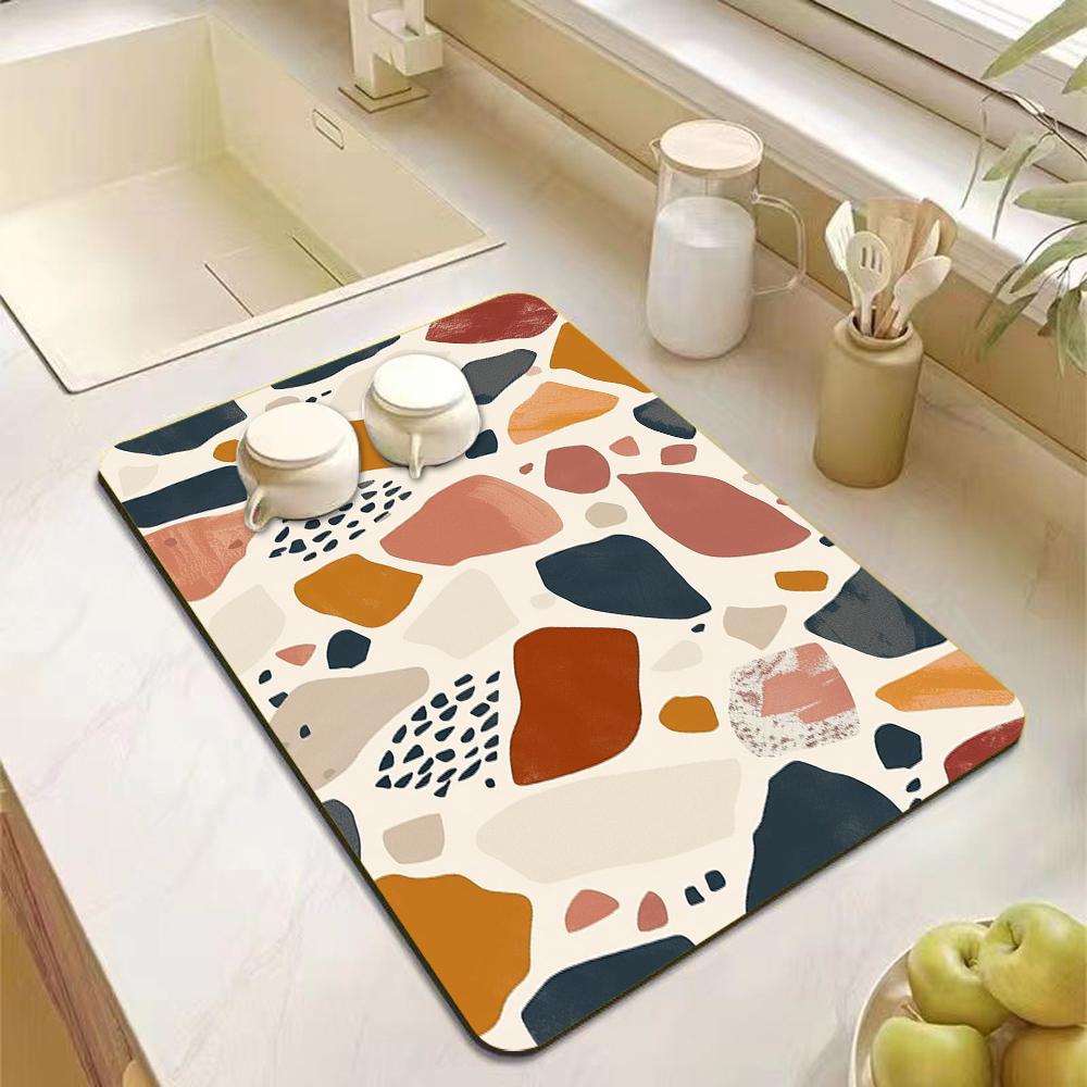 

Гумова подушка для сушіння Не ковзає Кухонний супервбираючий килимок Захист Захисник для стільниці Кухонні аксесуари Подушечки для кавоварки 30x40cm