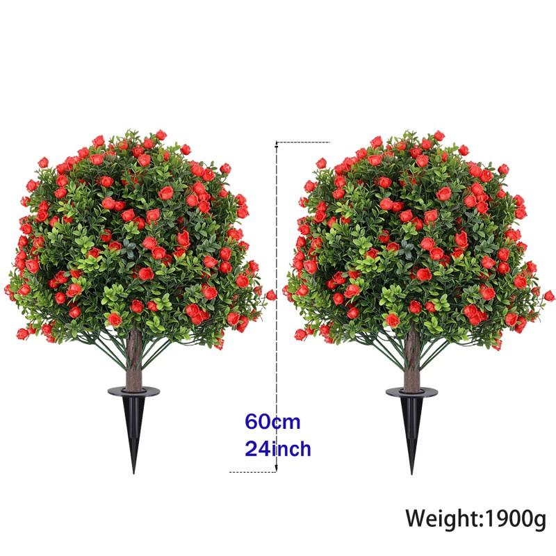Artificial Boxwood Topiary Ball Outdoor Garden Decor Ground Stake Plant Patio Yard Home Landscaping