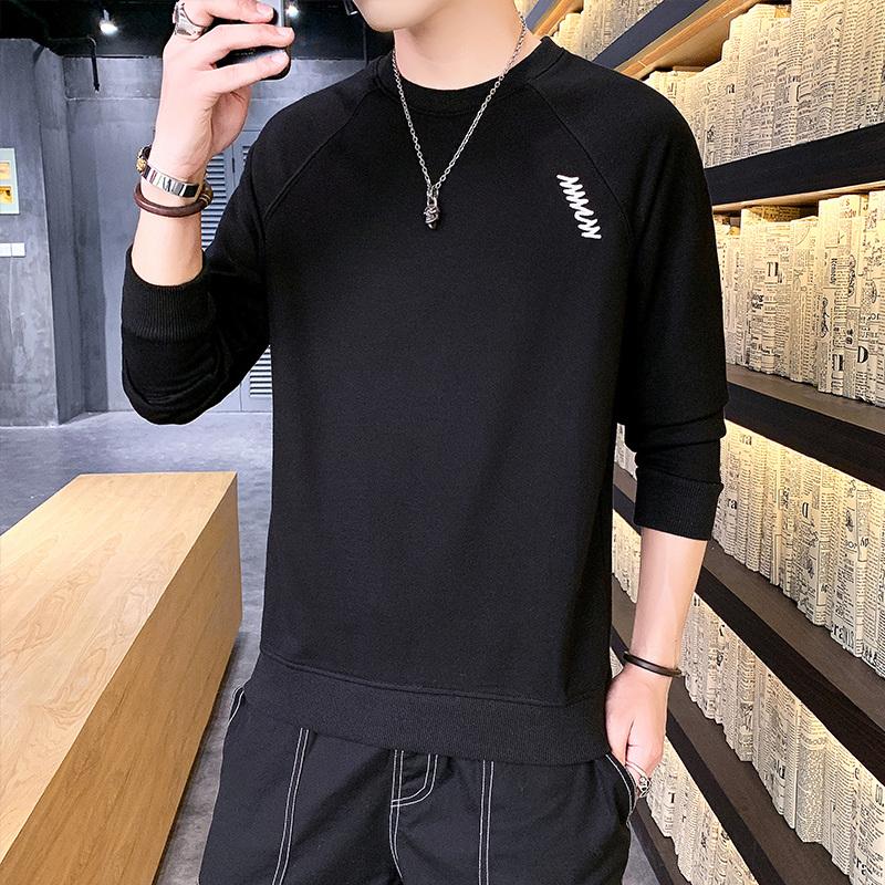 New Men's Korean Style Loose Teenager Student Jacket Casual Round Neck Comfortable Long Sleeve Pullover